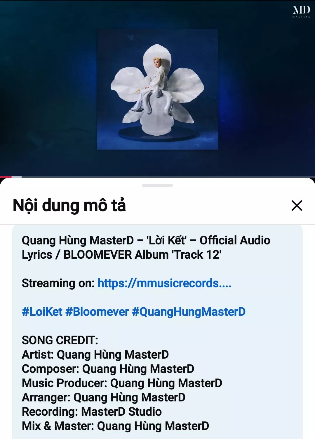 Cả loạt bài hát do Quang Hùng MasterD đảm nhận mọi khâu: từ sáng tác, thu âm, sản xuất