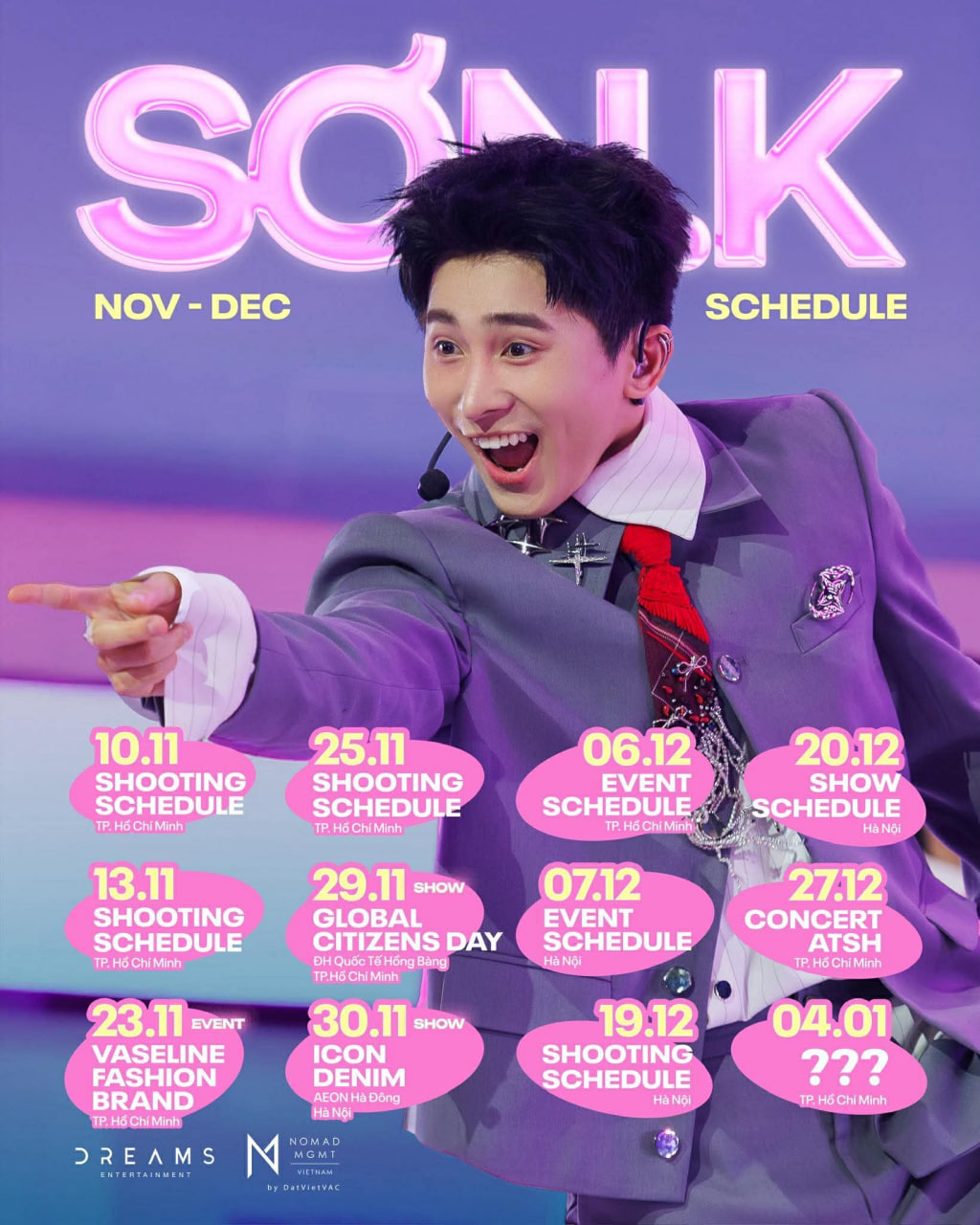 Lịch trình kín mít của Sơn.K