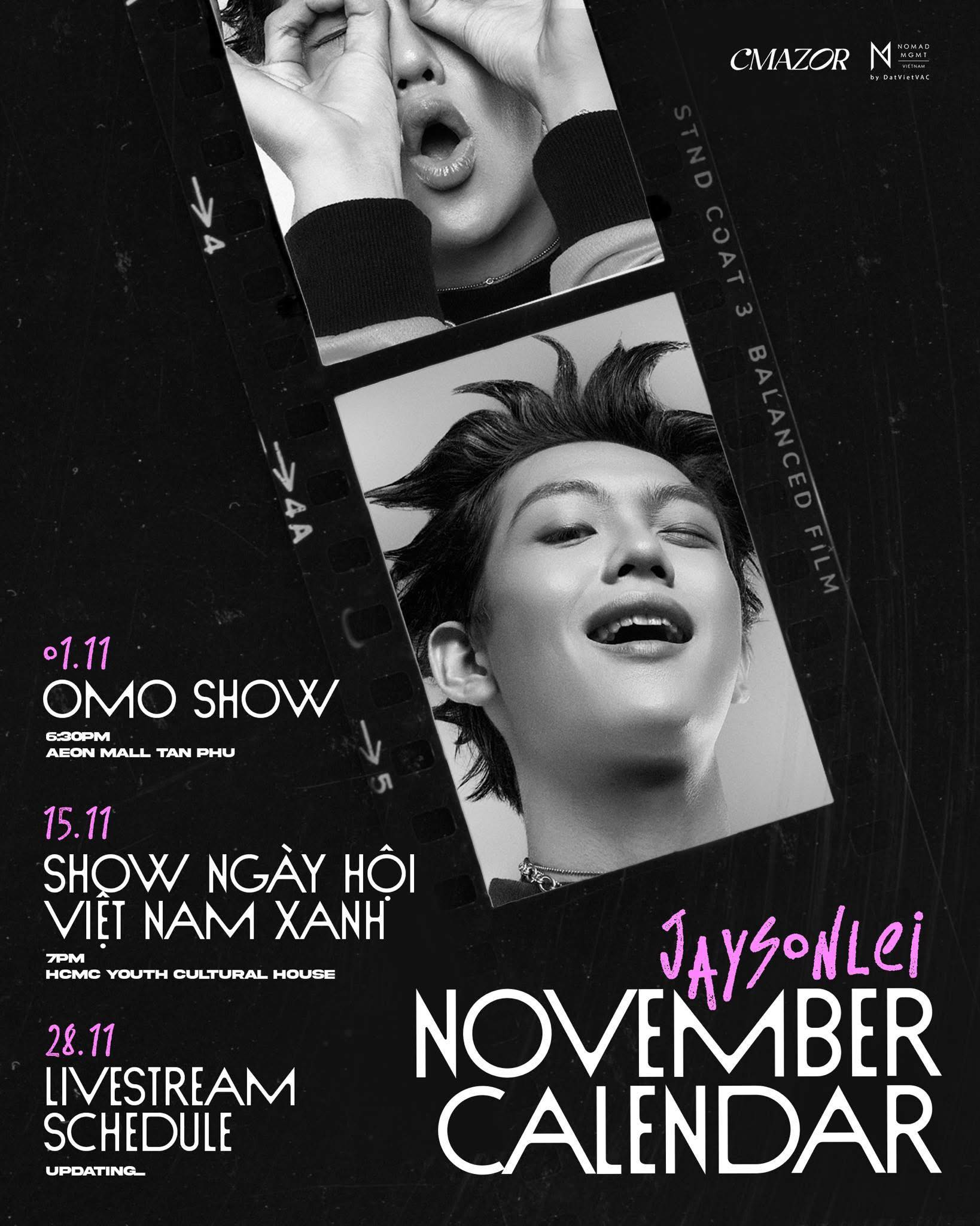 Lịch trình của Jaysonlei