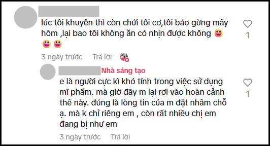 Nạn nhân của Mailisa thừa nhận mình không chỉ mất tiền mà còn mất niềm tin, lo lắng cho sức khoẻ (Ảnh chụp màn hình)