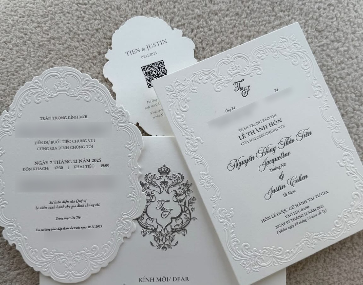 Thiệp cưới của Tiên Nguyễn - Justin