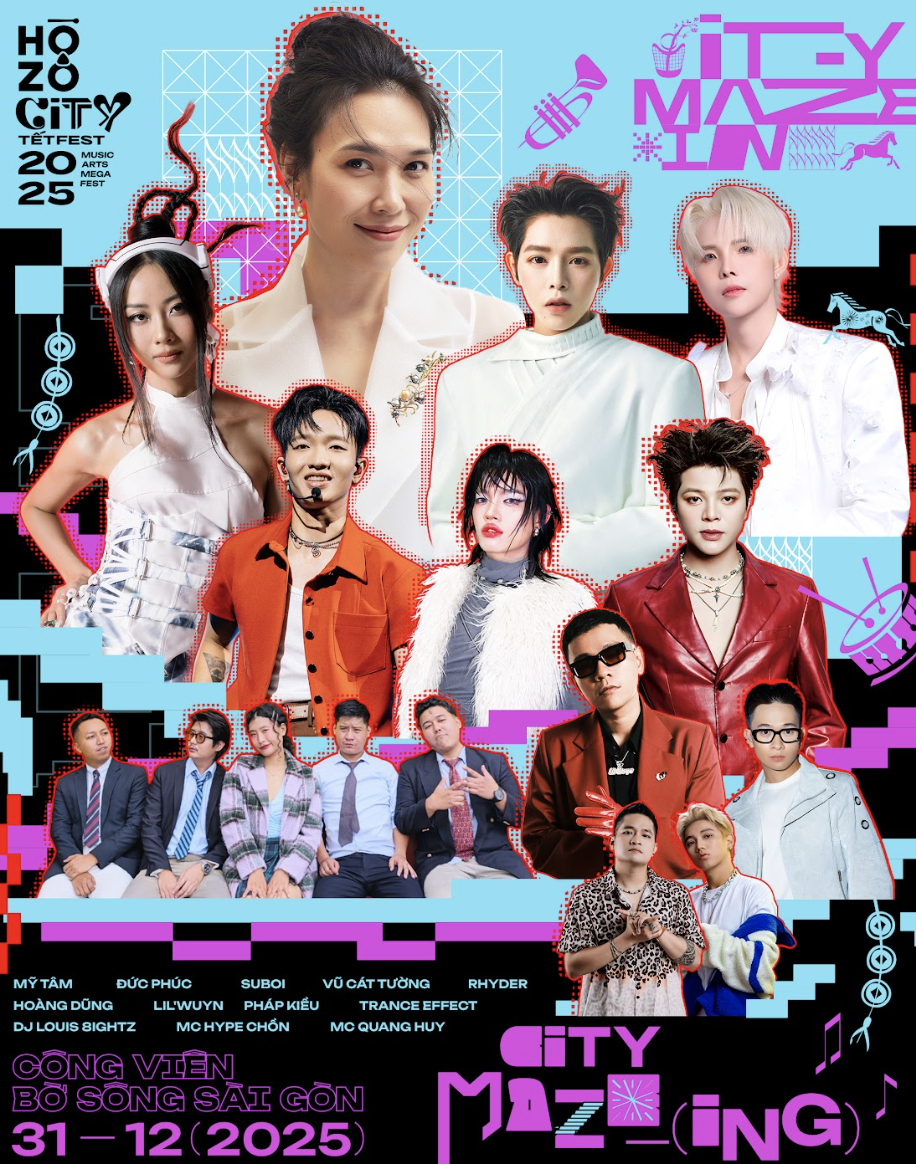 Mỹ Tâm - SOOBIN - HIEUTHUHAI cùng dàn sao Việt đổ bộ HOZO CITY TẾT FEST 2025, sẵn sàng khuấy đảo “3 đêm không ngủ” 