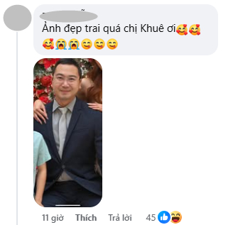 Top comment phía dưới hình ảnh Lan Khuê đăng là khen sự bảnh bao, phong độ của chồng cô (Ảnh chụp màn hình)