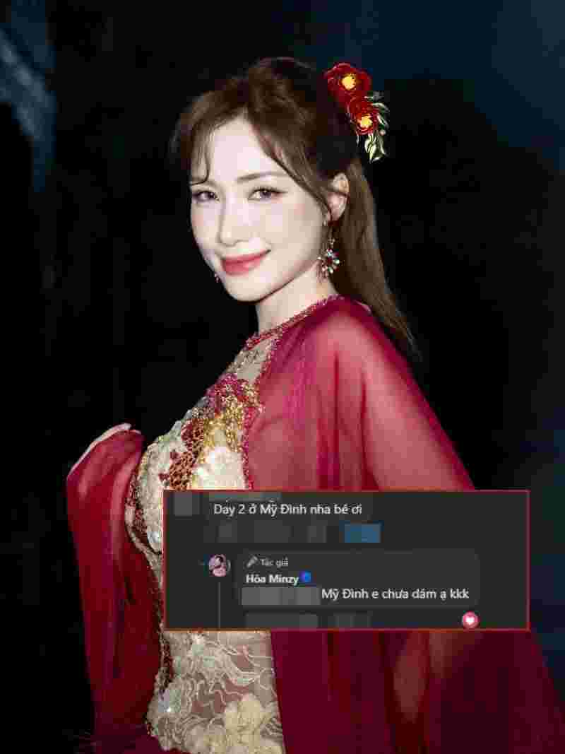 Phản ứng khiêm tốn của Hoà Minzy nhanh chóng nhận được lời khen từ người hâm mộ (Ảnh: FBNV)