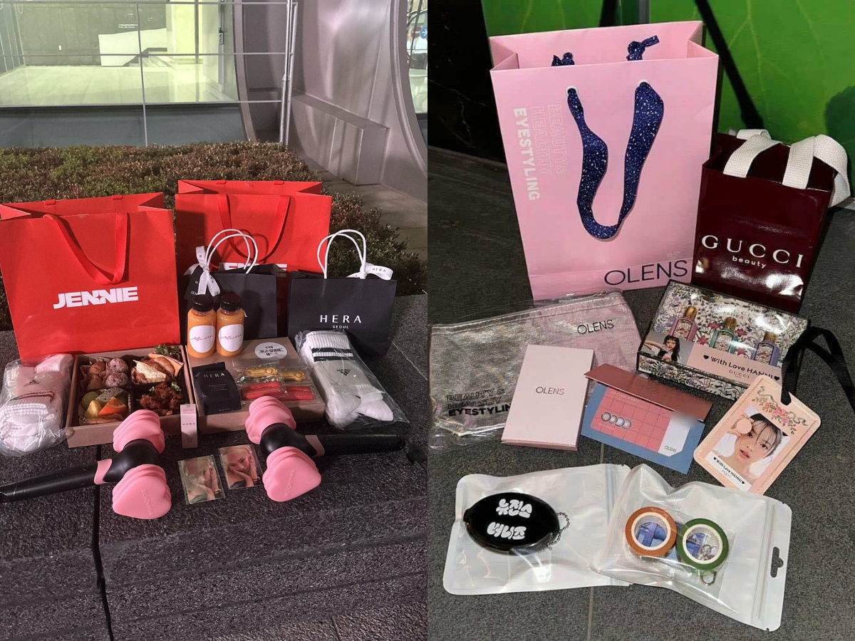 Nhiều khán giả dùng hình ảnh set quà tặng fan của các nhóm Kpop khác để chứng minh rằng aespa chuẩn bị quà sơ sài, không có thành ý. Ảnh: Koreaboo