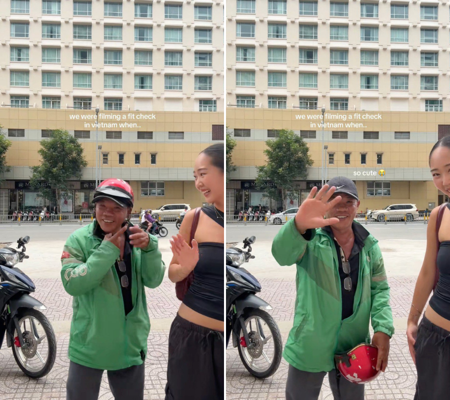 Video đăng tải màn tương tác đáng yêu của nữ du khách và nam tài  khiến nhiều người chú ý. Ảnh: @jasyan_