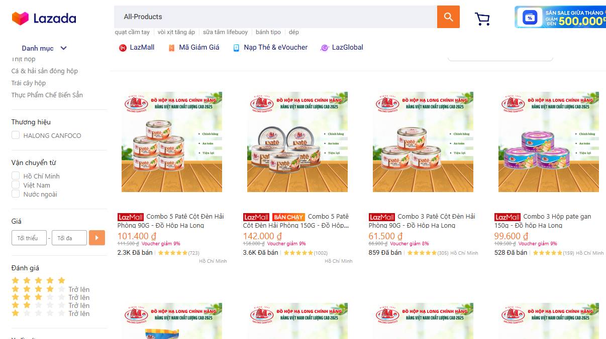 Trên sàn thương mại điện tử Lazada, sản phẩm cũng có lượt bán cao và đánh giá tốt