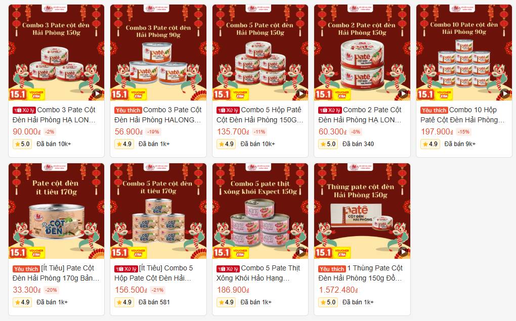 Các sản phẩm pate của công ty này có lượt bán khá cao