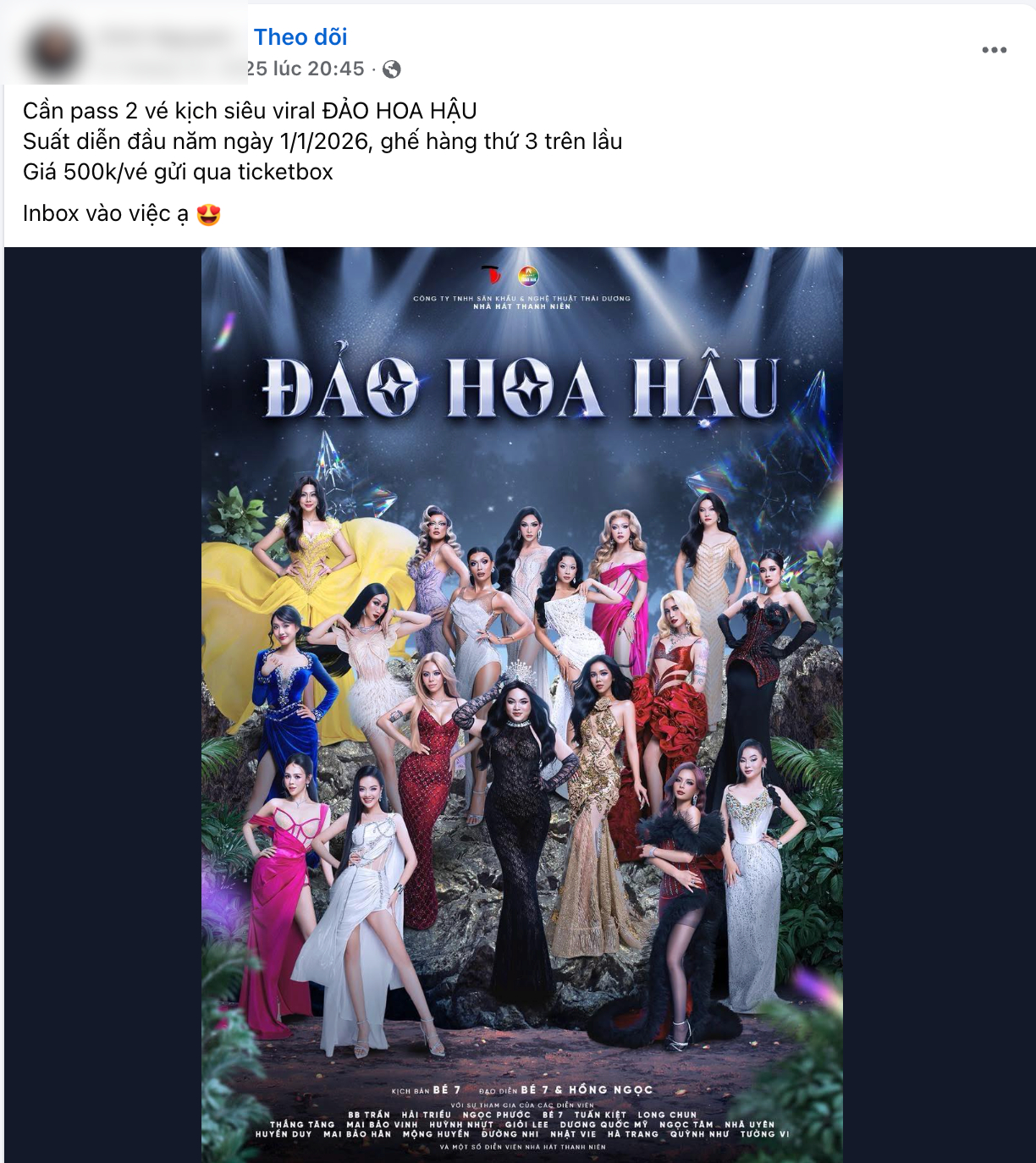 Vở kịch đang hot nhất Việt Nam, giá vé bán lại gấp 3 lần vẫn có người mua, BTC thông báo khẩn!