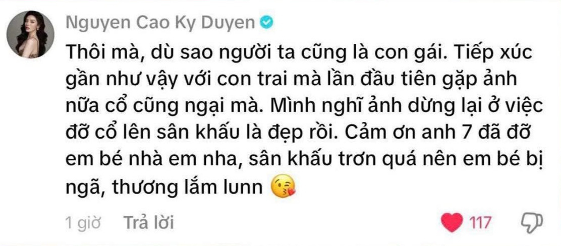 Bình luận của Kỳ Duyên (Ảnh chụp màn hình)