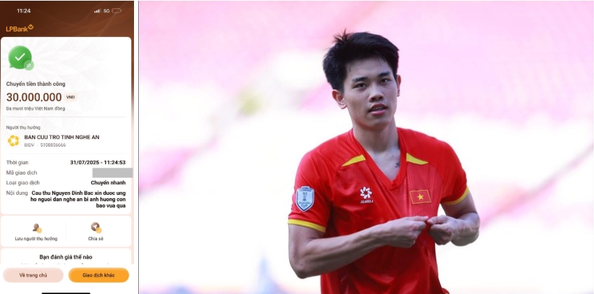 Đình Bắc chăm chỉ làm từ thiện.