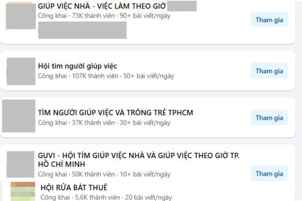 Tình hình các hội nhóm nhộn nhịp mùa cuối năm với hàng chục bài đăng tìm giúp việc.