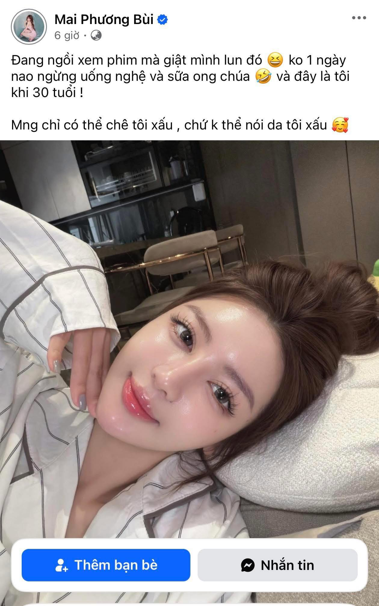 Mai Phương Bùi và bài đăng gây tranh cãi (Ảnh chụp màn hình)