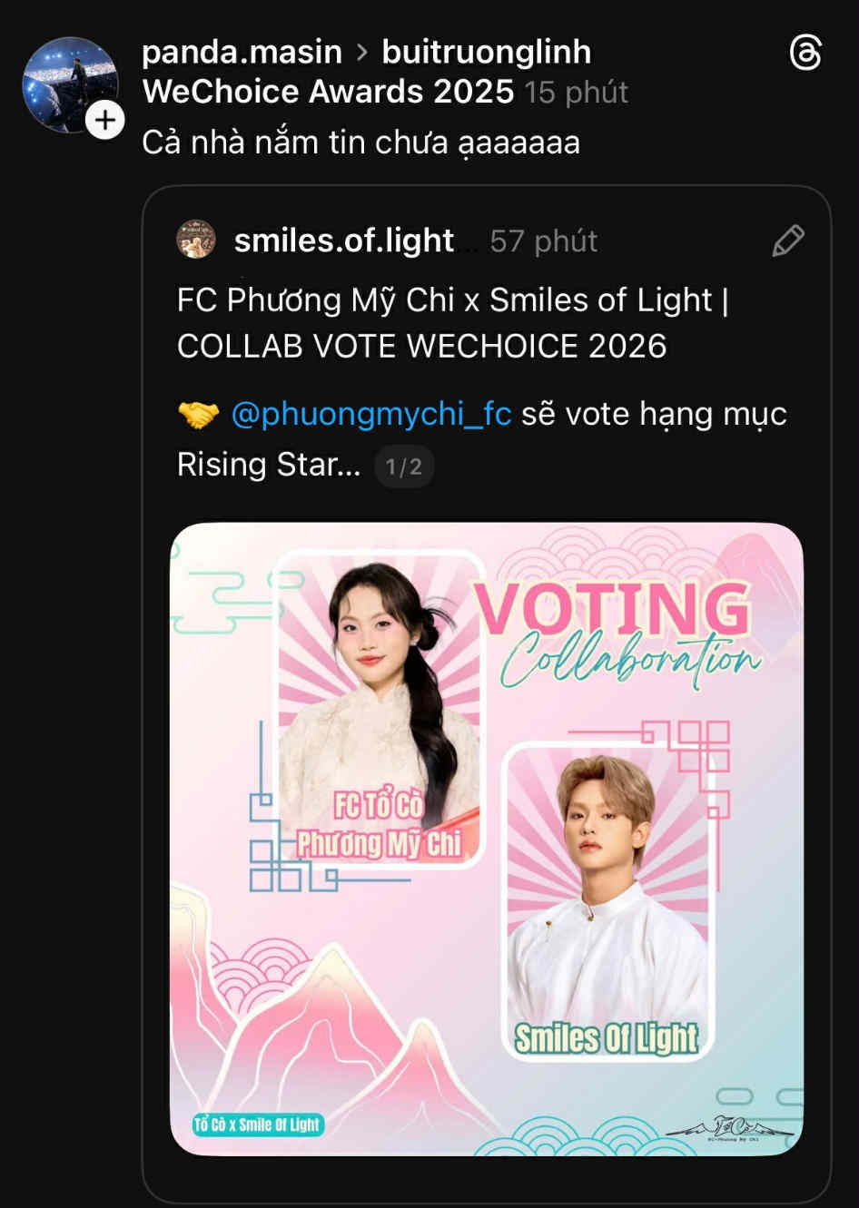 Ngay lúc này tại WeChoice Awards 2025: 3,3 triệu lượt bình chọn cho các đề cử, CLB