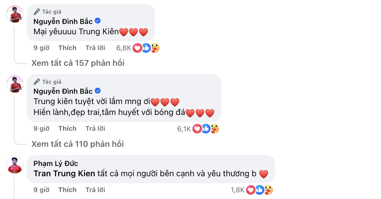 Bình luận của Đình Bắc và Lý Đức (Ảnh chụp màn hình)