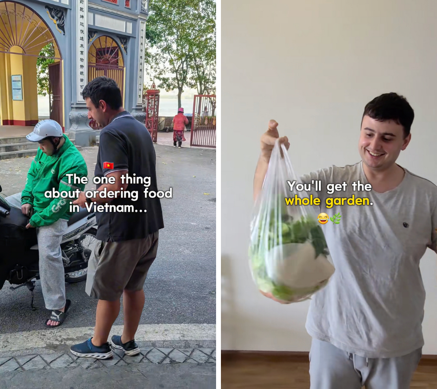 Khách Tây bất ngờ trước các loại rau được kèm trong các món ăn