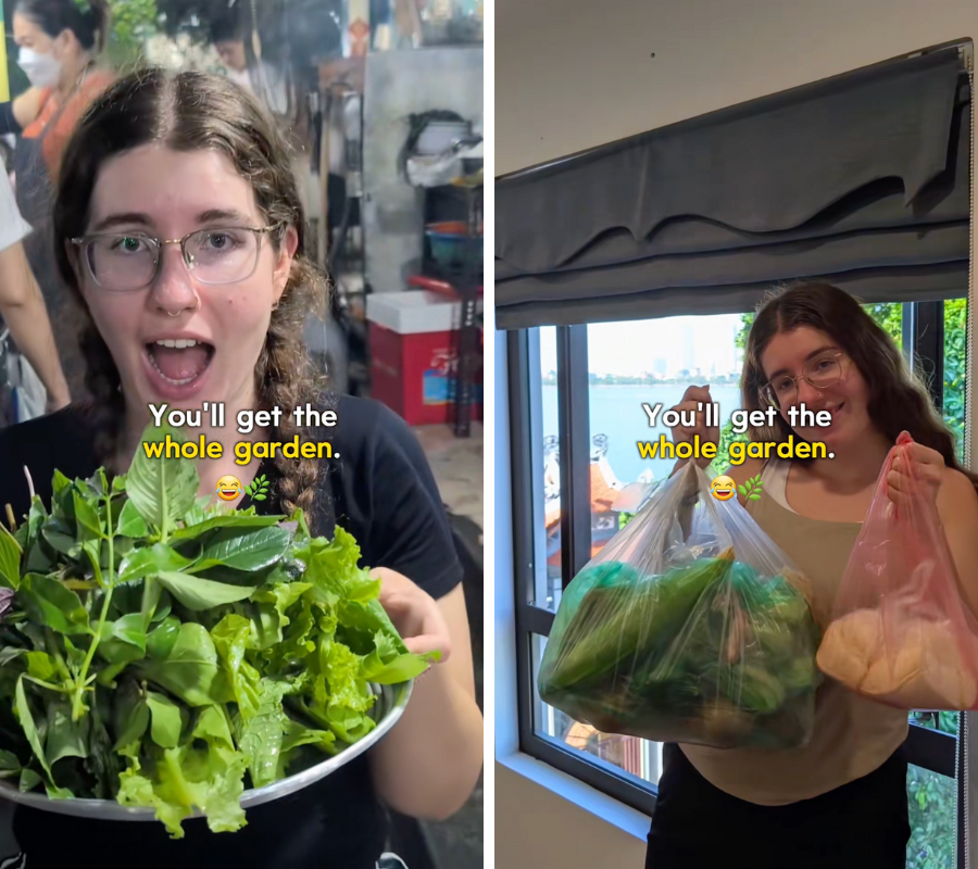 Người này còn tổng hợp những lần được các hàng quán cho rau ăn cùng các món