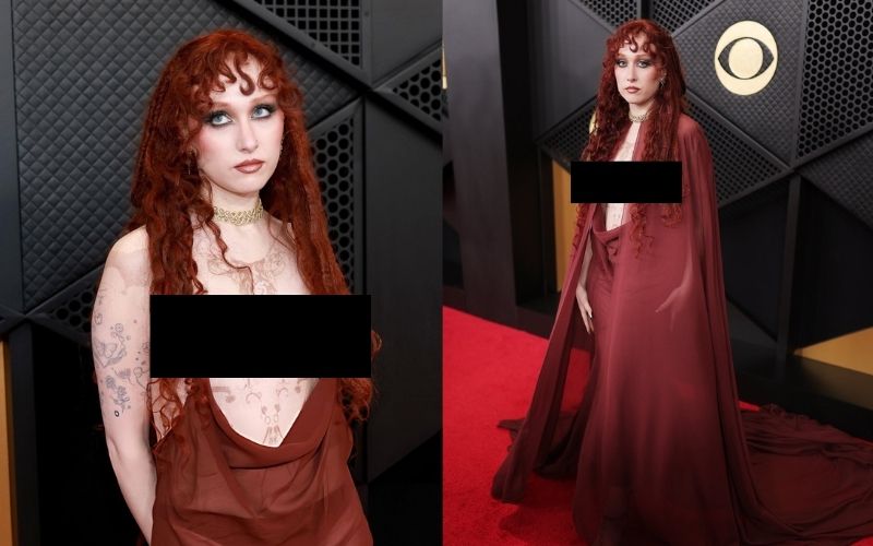 Nữ ca sĩ xuất hiện trong thiết kế màu đỏ rượu vang lấy cảm hứng từ bộ sưu tập Haute Couture Xuân/Hè 1998
