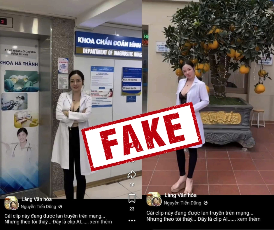 Bệnh viện Đa khoa Hà Thành lên tiếng về clip cô gái khoác blouse trắng ngoài trang phục hở hang, phản cảm 