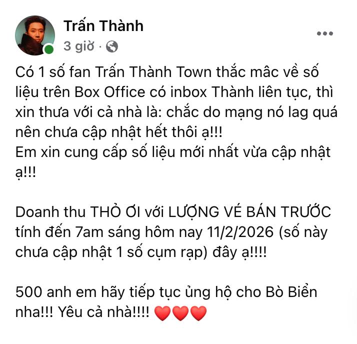 MXH náo loạn vì Thỏ Ơi!! chỉ bán được 3 triệu tiền vé, Trấn Thành lên tiếng gây sốc