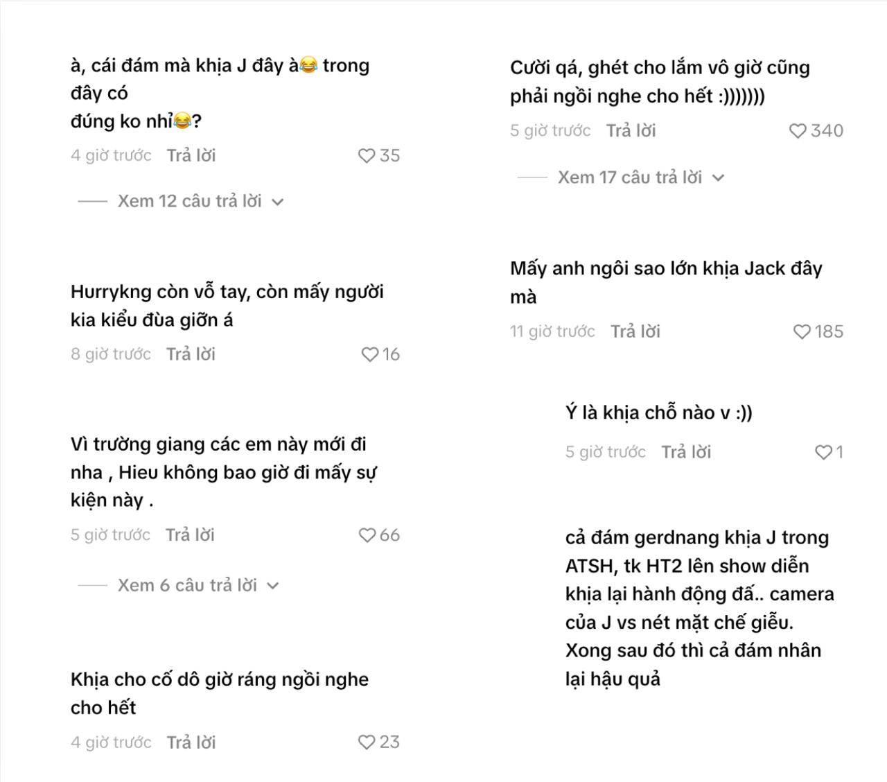 Nhiều khán giả cho rằng việc HIEUTHUHAI cùng các thành viên GERDNANG trò chuyện trong lúc ca khúc vang lên phần nào chưa thực sự phù hợp (Ảnh chụp màn hình)