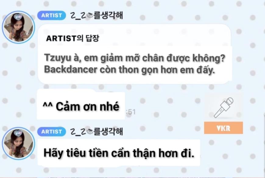 Tzuyu đáp trả antifan đội lốt người hâm mộ một cách khéo léo
