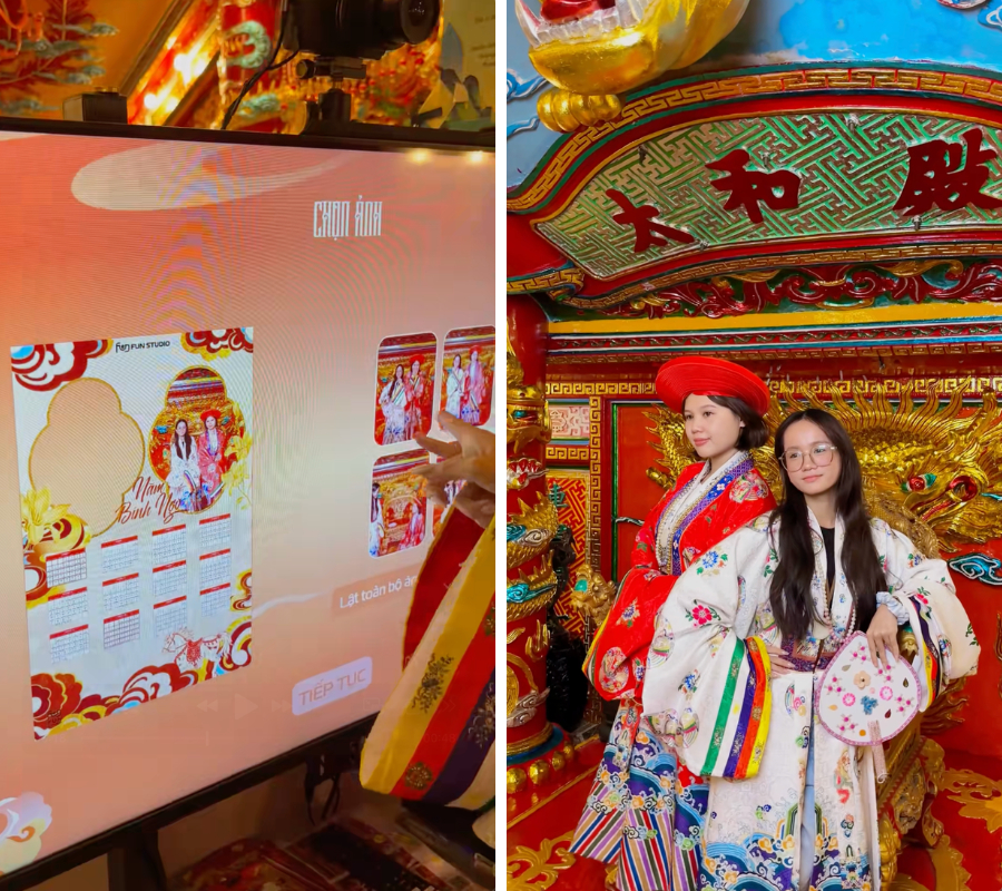 Du khách có thể chọn nhiều kiểu chụp khác nhau