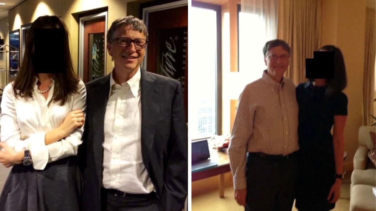Bill Gates chụp ảnh cùng những người phụ nữ (danh tính đã được che giấu) trong các tài liệu do Bộ Tư pháp Hoa Kỳ công bố
