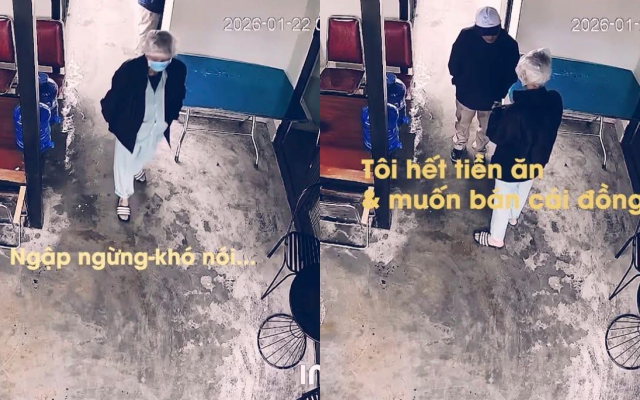 Hình ảnh cụ ông ngập ngừng ngỏ ý muốn bán chiếc đồng hồ để lấy tiền ăn qua ngày