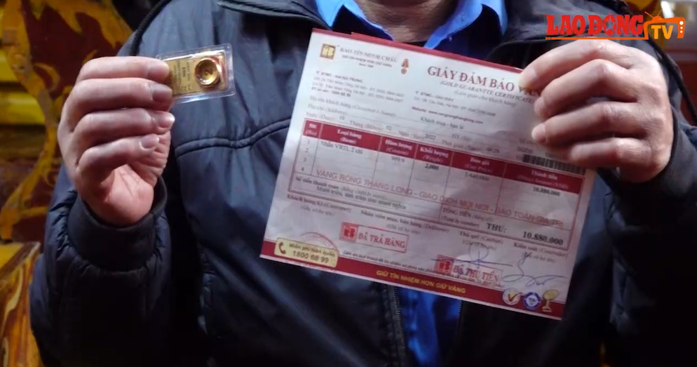 Năm 2022, ông Bình mua 2 chỉ vàng (Ảnh chụp màn hình)