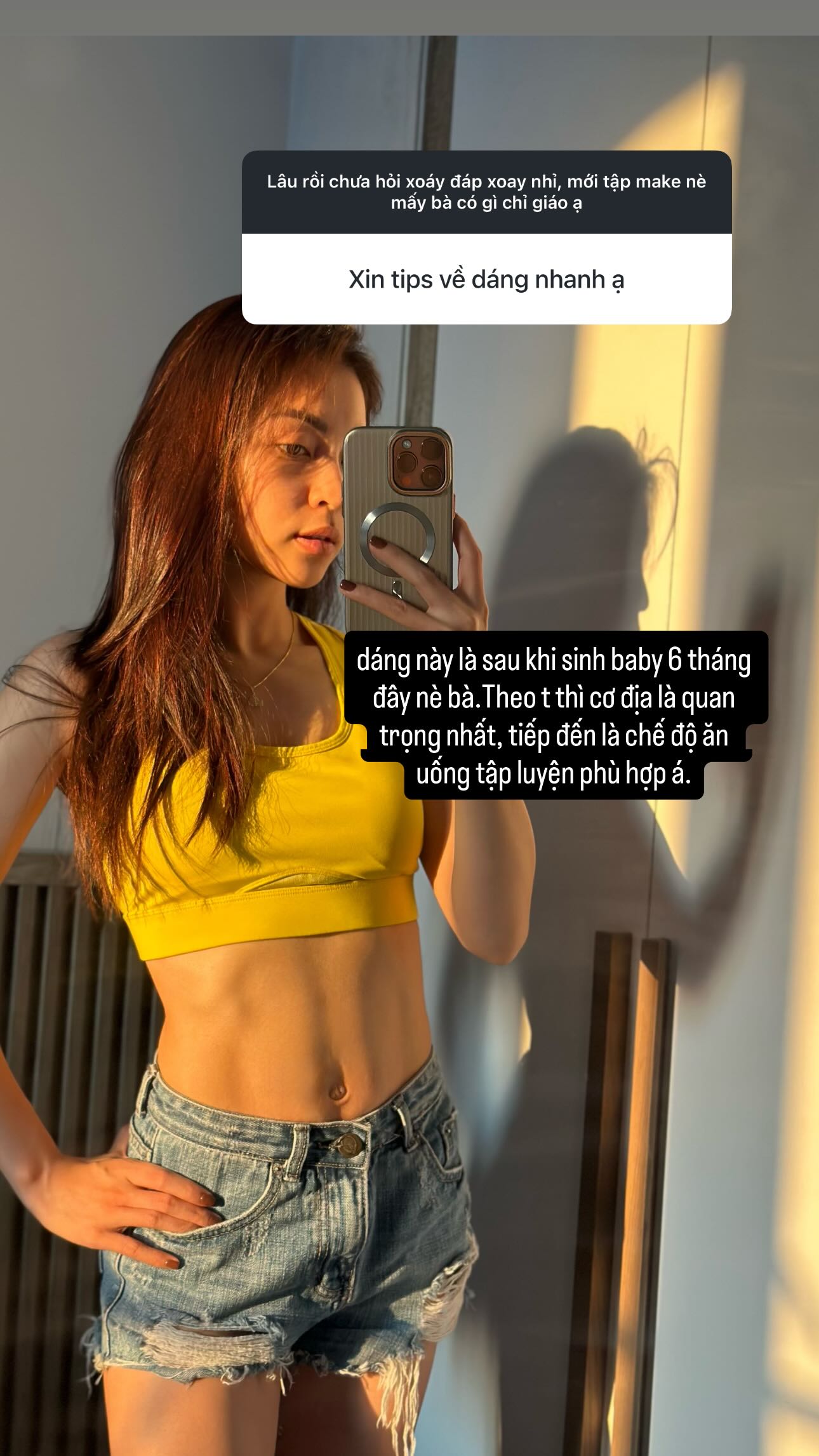 Nhật Lê cũng mới khoe ảnh sau sinh khi hỏi đáp với netizen