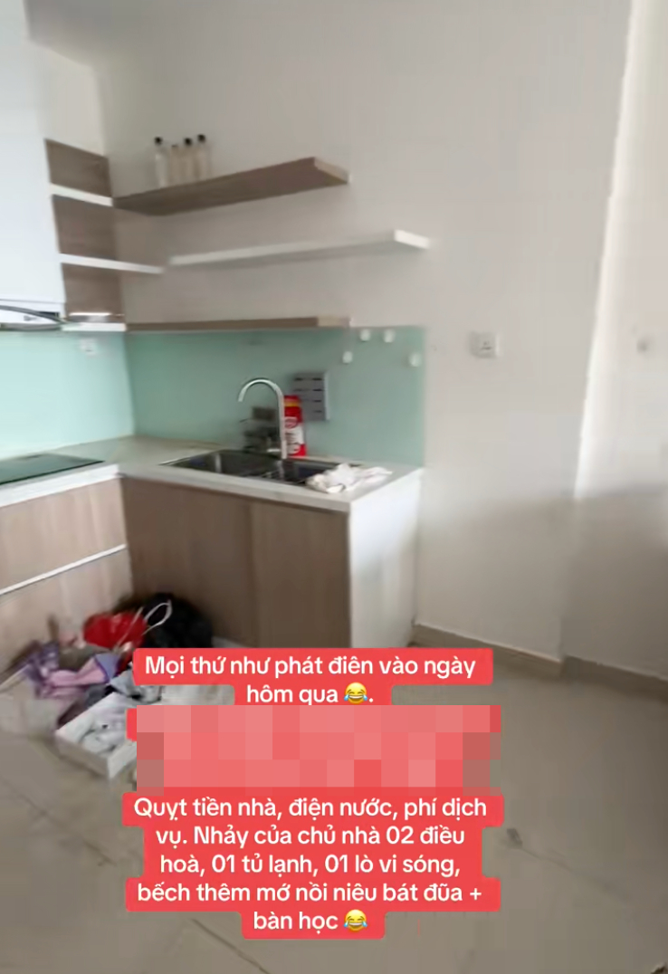 Tủ lạnh và nhiều đồ dùng khu bếp cũng 