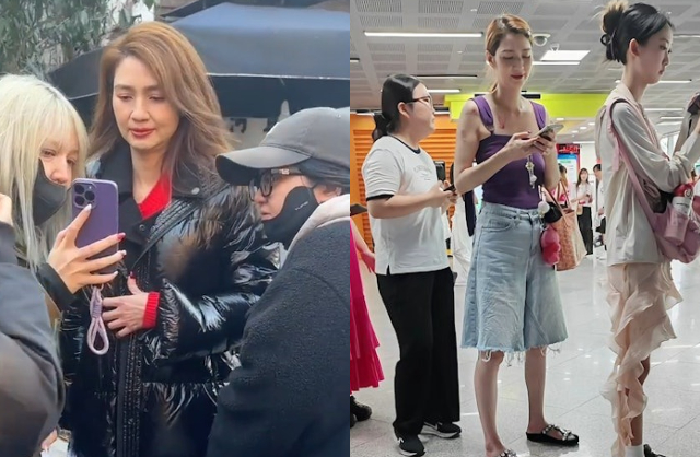 Gương mặt lộ rõ dấu vết lão hóa, vóc dáng gầy gò với đôi chân khẳng khiu như que củi của Hồng Hân. Ảnh: Sina, Weibo.