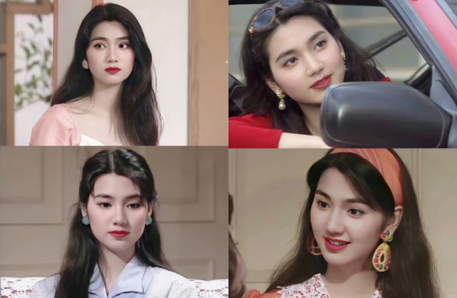 Nhan sắc yêu kiều của Hồng Hân thời trẻ. Cô từng là mỹ nhân nổi tiếng bậc nhất showbiz Hong Kong (Trung Quốc). Ảnh: Xiaohongshu.