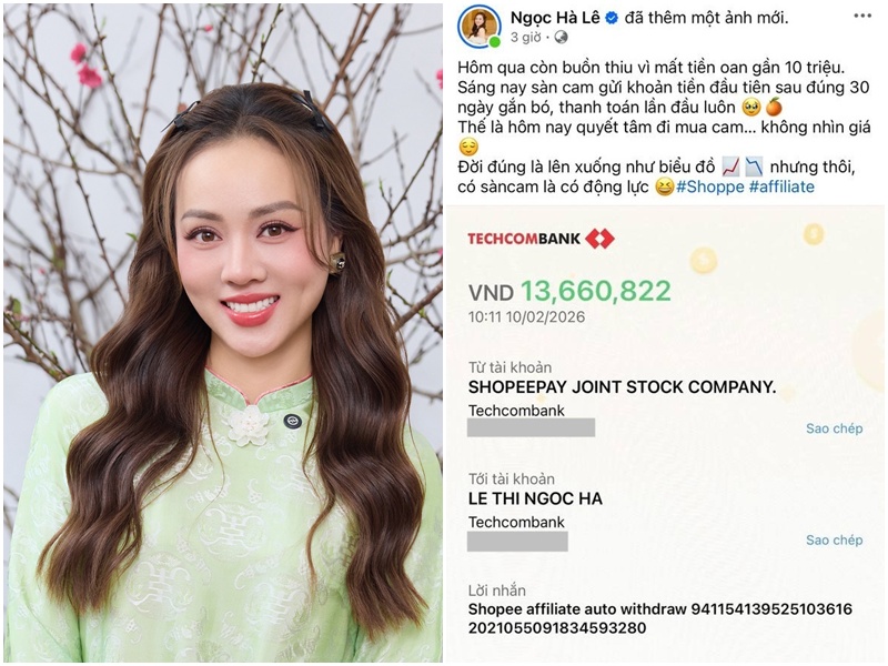 Vợ NSND Công Lý khoe số tiền kiếm được sau 1 tháng làm affiliate