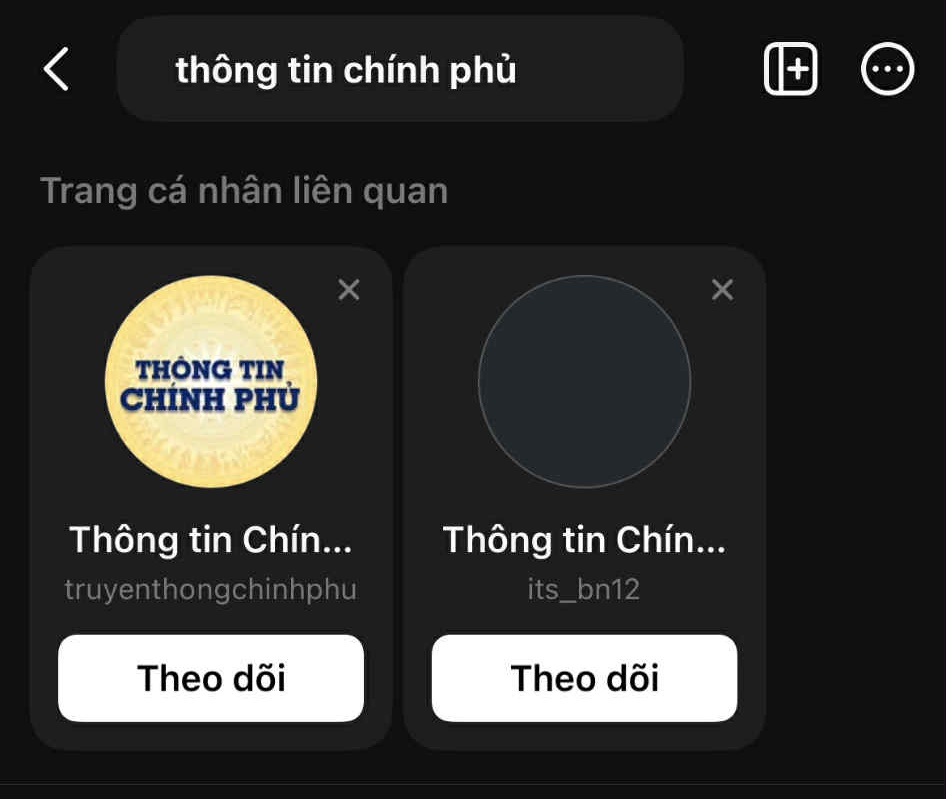 Ở TikTok và Threads cũng có tài khoản giả mạo mang tên 