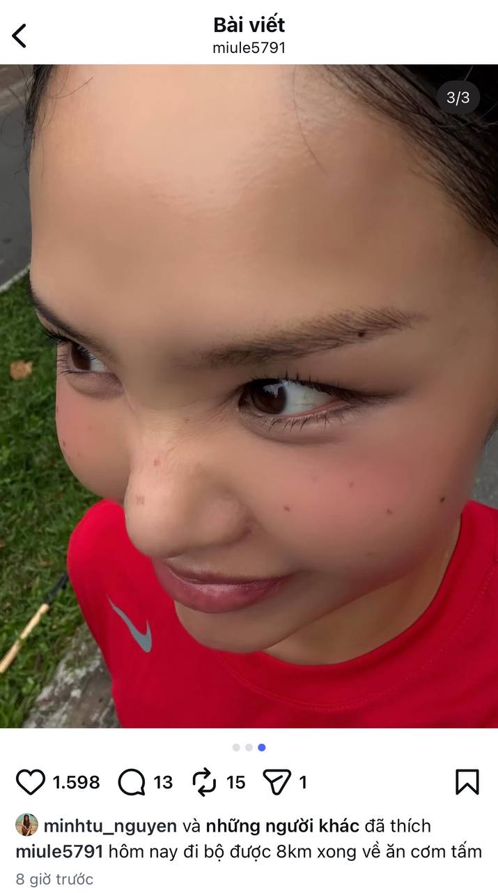 Miu Lê cập nhật cuộc sống đời thường sau khi chia tay (ảnh: FBNV)