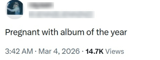 Nhiều fan bất ngờ tràn vào ăn mừng việc Rosé đang “mang thai đứa con tinh thần (album mới)”. Ảnh: X