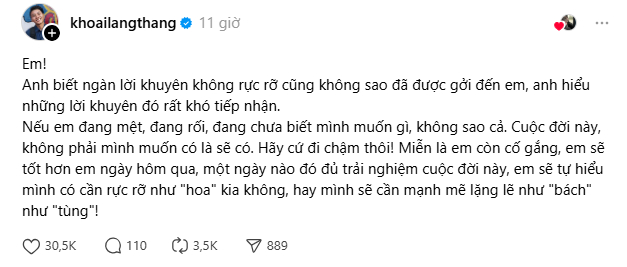 Bình luận chân tình của Khoai Lang Thang đang viral trên MXH