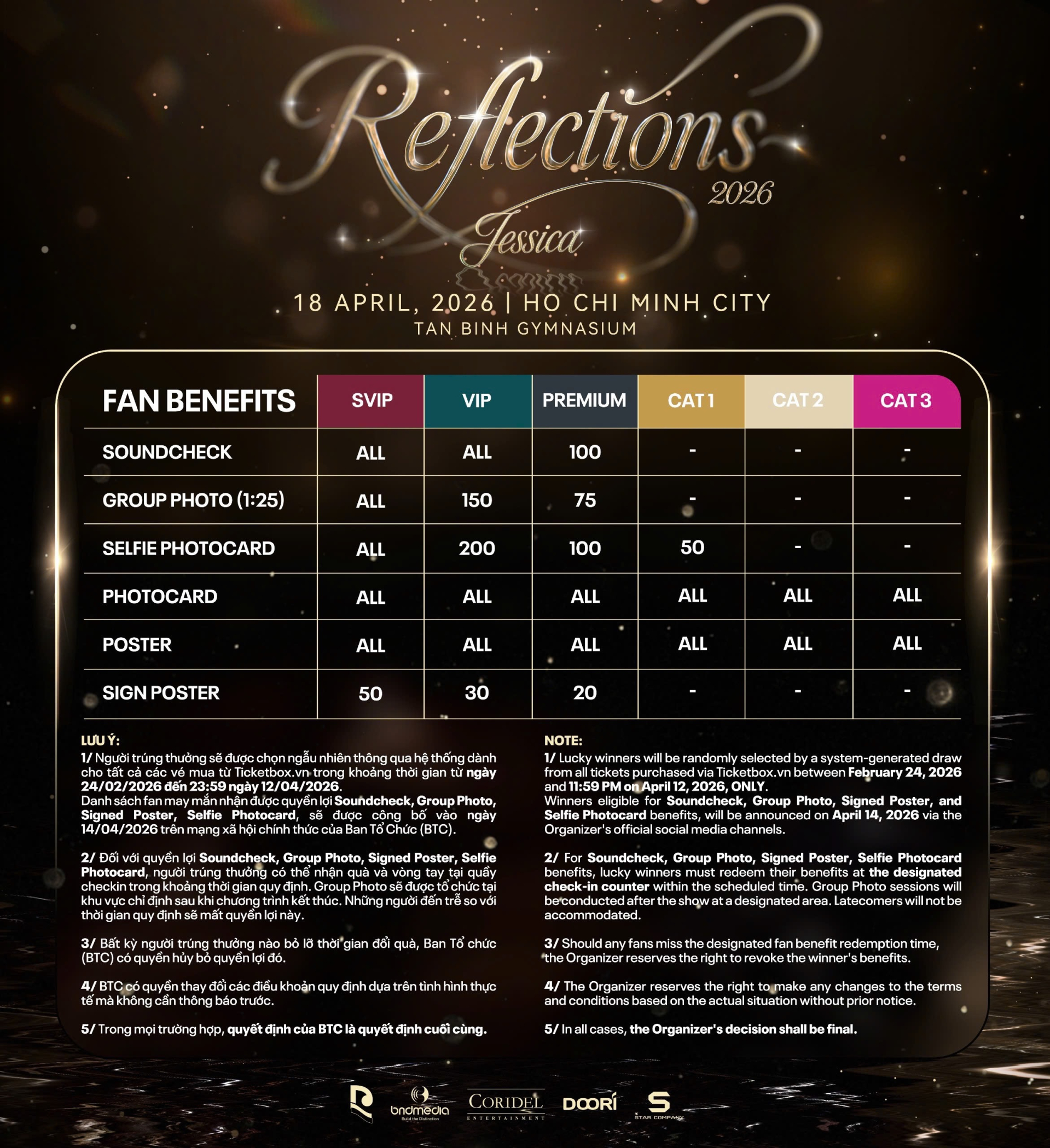 Seatmap và quyền lợi concert Reflection của Jessica