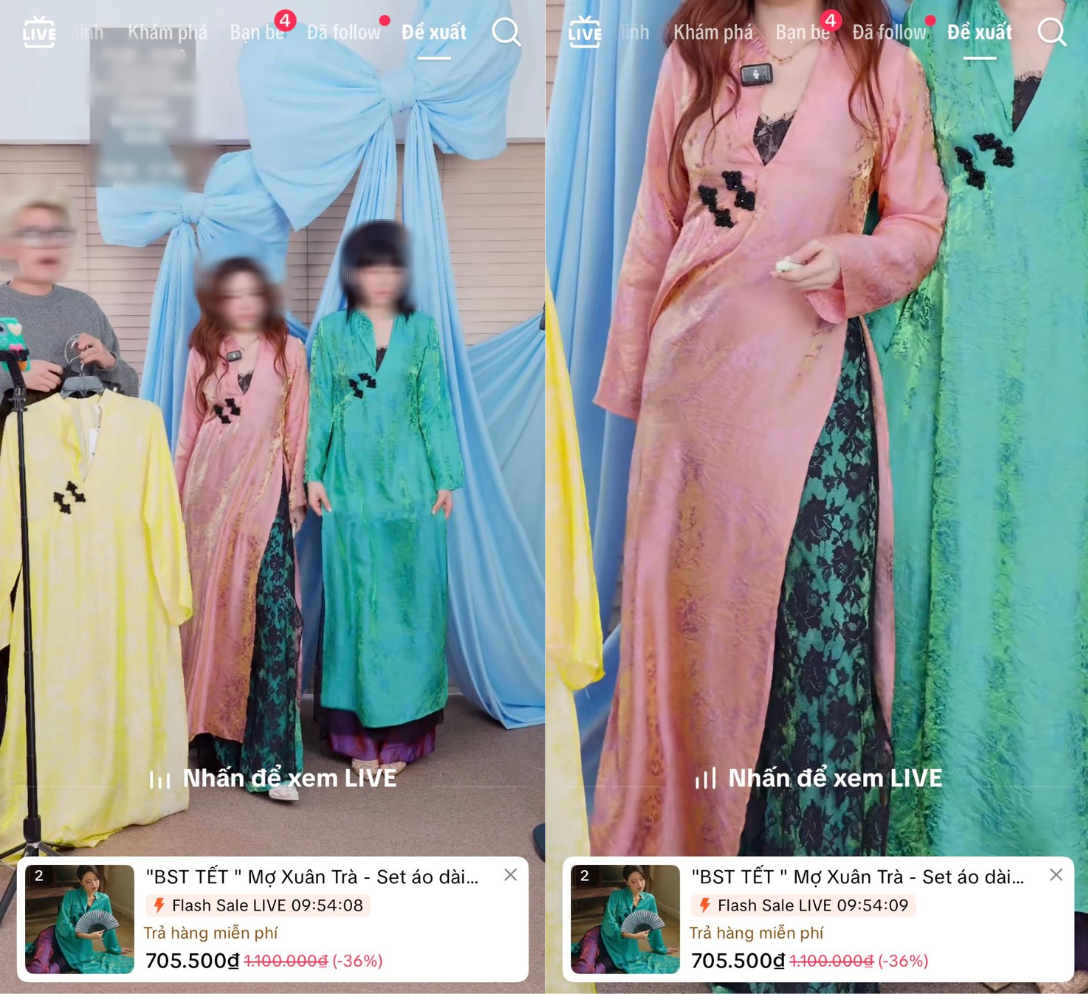 BST Mợ Xuân Trà trên một livestream (Ảnh chụp màn hình)