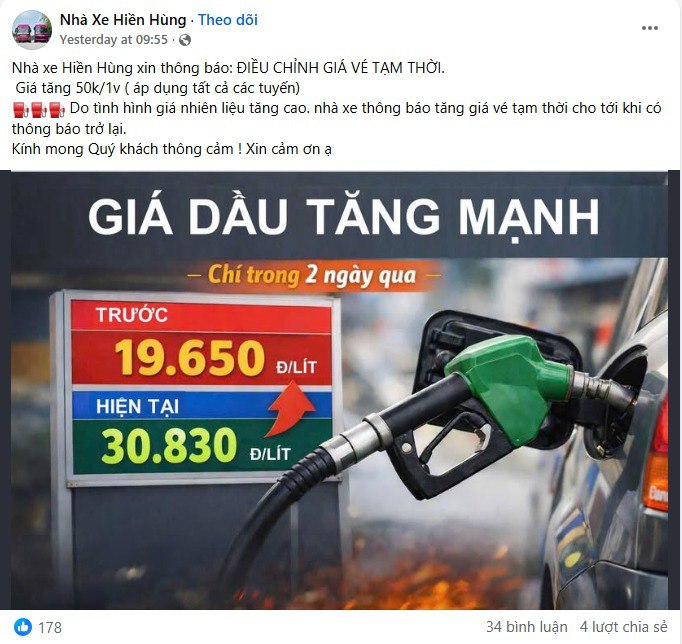 Nhiều nhà xe khác cũng đăng tải thông báo tương tự