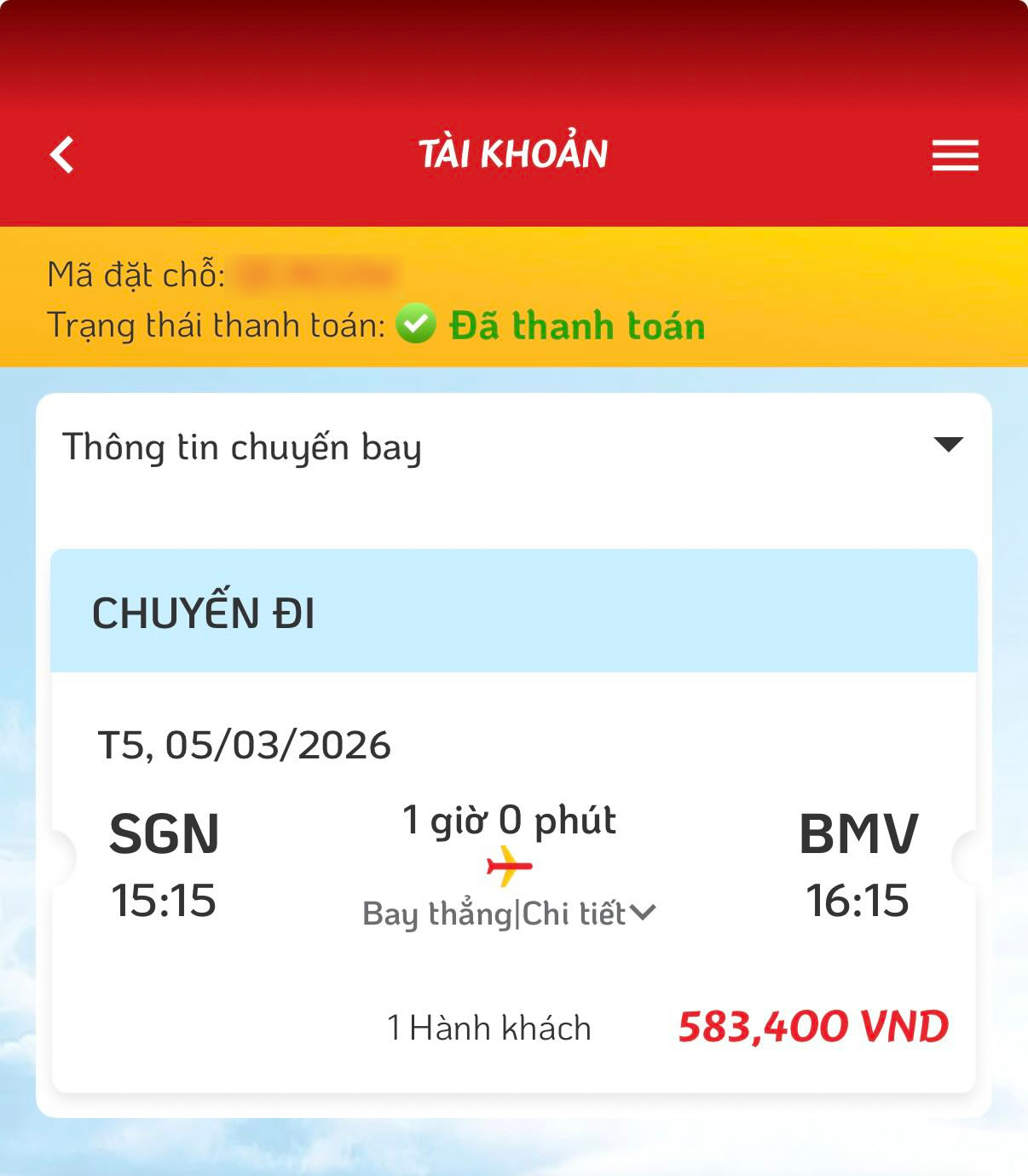 Giờ khởi hành và giờ đến nơi theo dự kiến