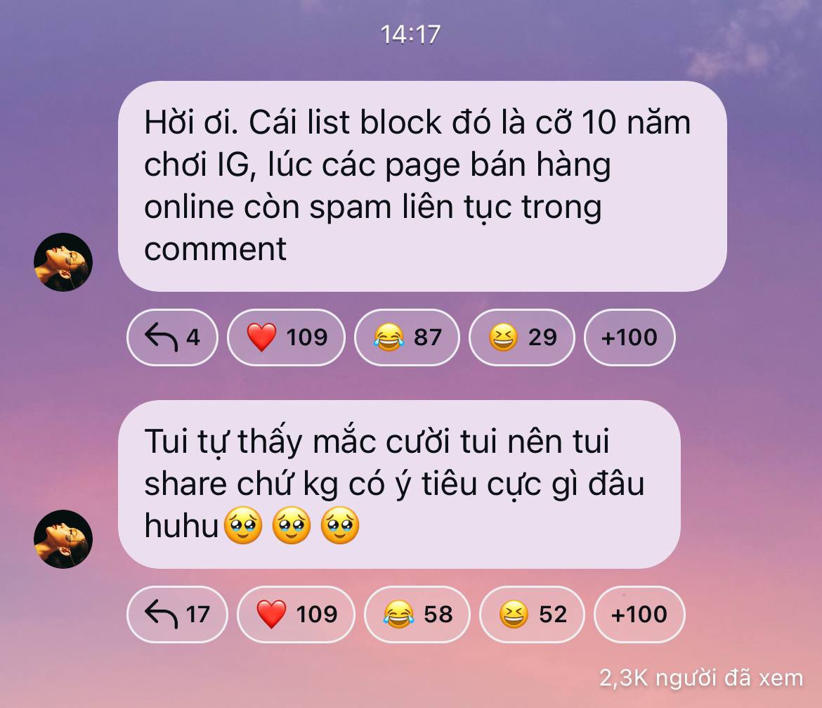 Sau đó, cô phải vội vàng lên tiếng giải thích 