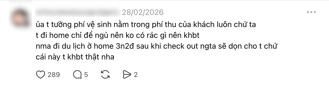 Homestay Ninh Bình phạt khách 150 nghìn tội không dọn rác và không rửa bát