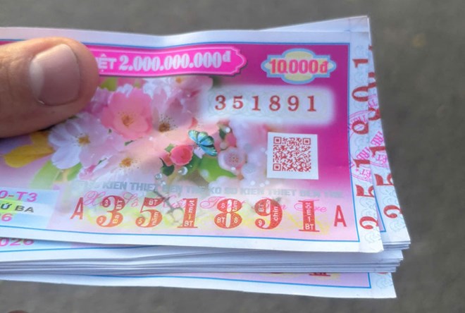9 tờ vé số trúng giải đặc biệt ngày 10.3 của thanh niên tại Tây Ninh.