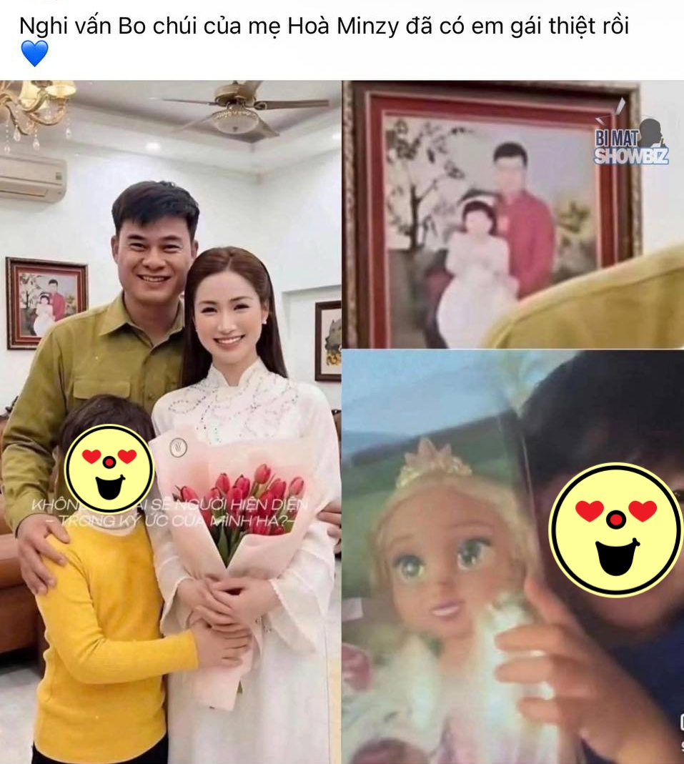 Các diễn đàn showbiz lan truyền bức ảnh netizen nghi Hoà Minzy lộ chân dung con gái (ảnh: @honghotshowbiz)