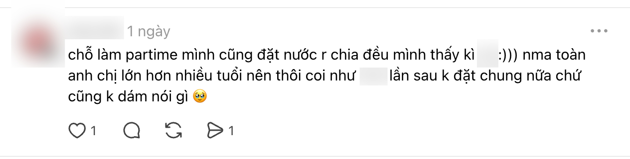 Một bạn trẻ từng gặp trường hợp tương tự khi làm việc bán thời gian chia sẻ. (Ảnh chụp màn hình)