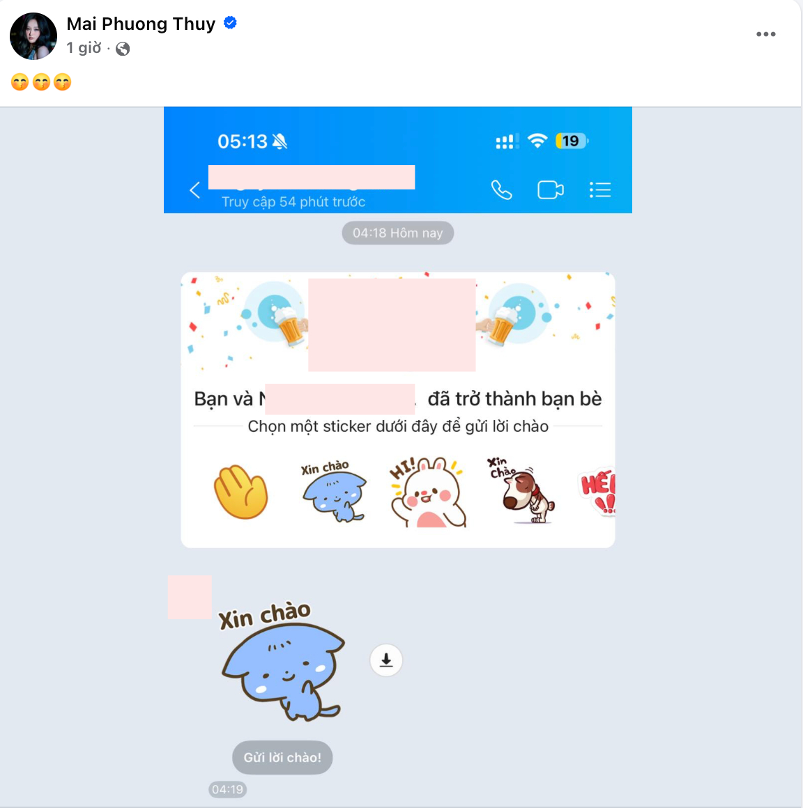 Mai Phương Thuý bất ngờ khoe ảnh chụp màn hình được mẹ gửi lời mời kết bạn 