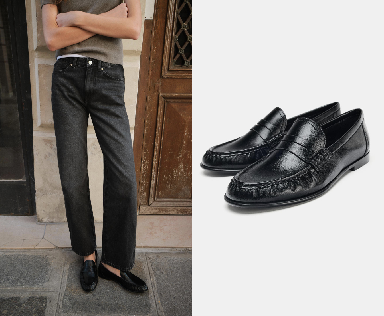 Khi diện màu đen kinh điển khó lòng nhận ra bạn đang đi 1 đôi giày Zara hay 1 thương hiệu xa xỉ nào đó (Ảnh chụp màn hình).